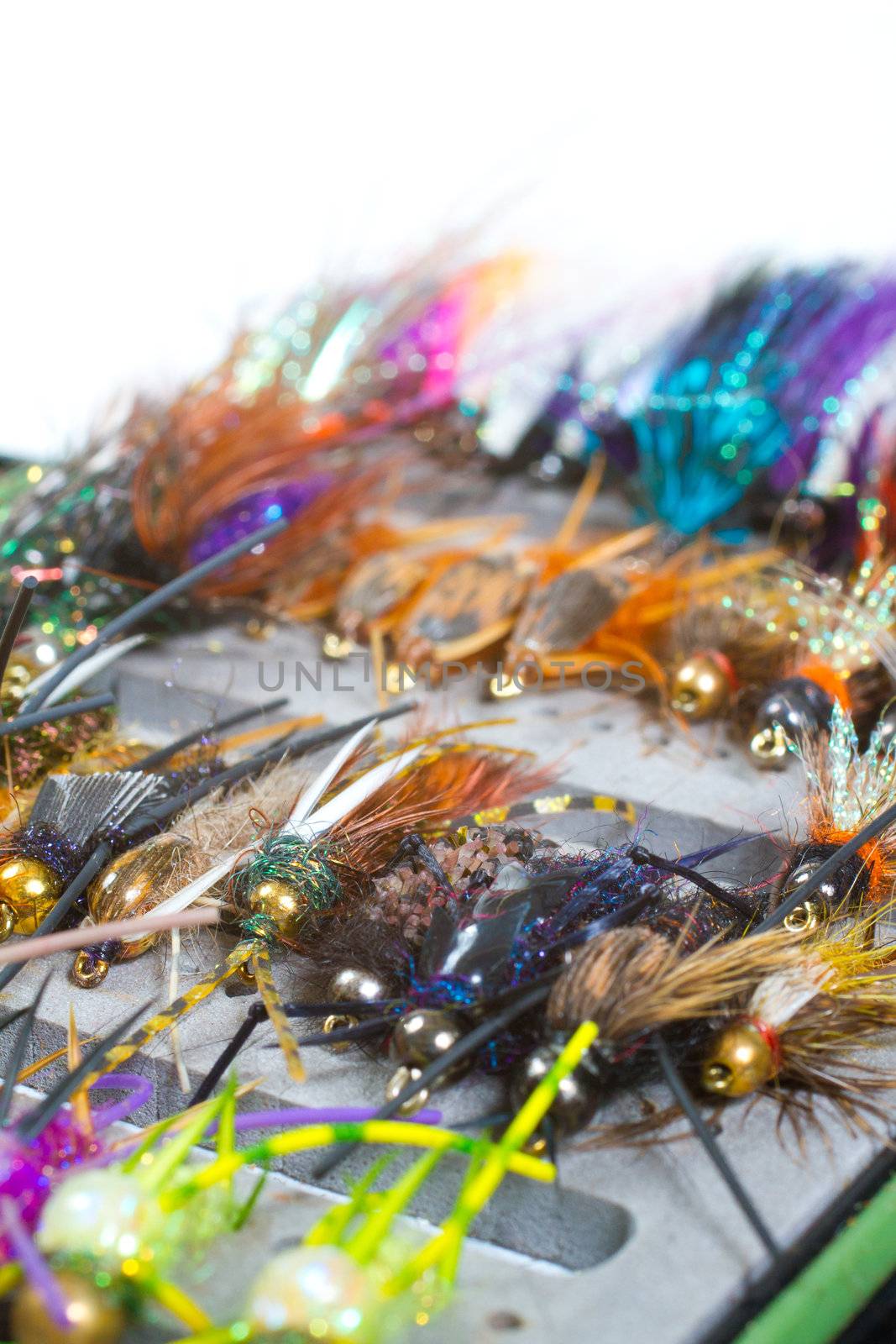 Fly Box Detail Wet Flies Nymphs by joshuaraineyphotography