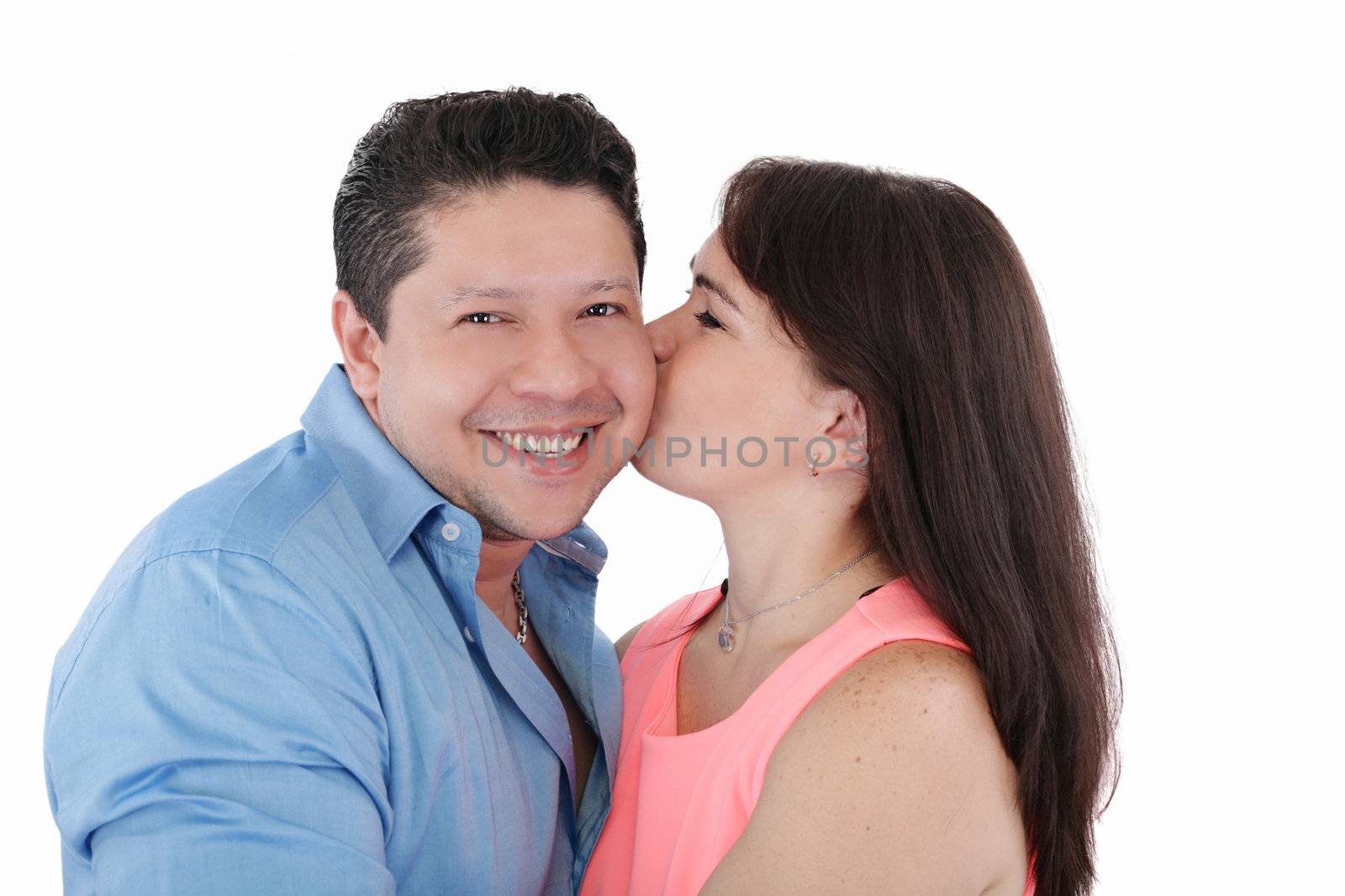 Young woman kissing her Boyfriend by dacasdo