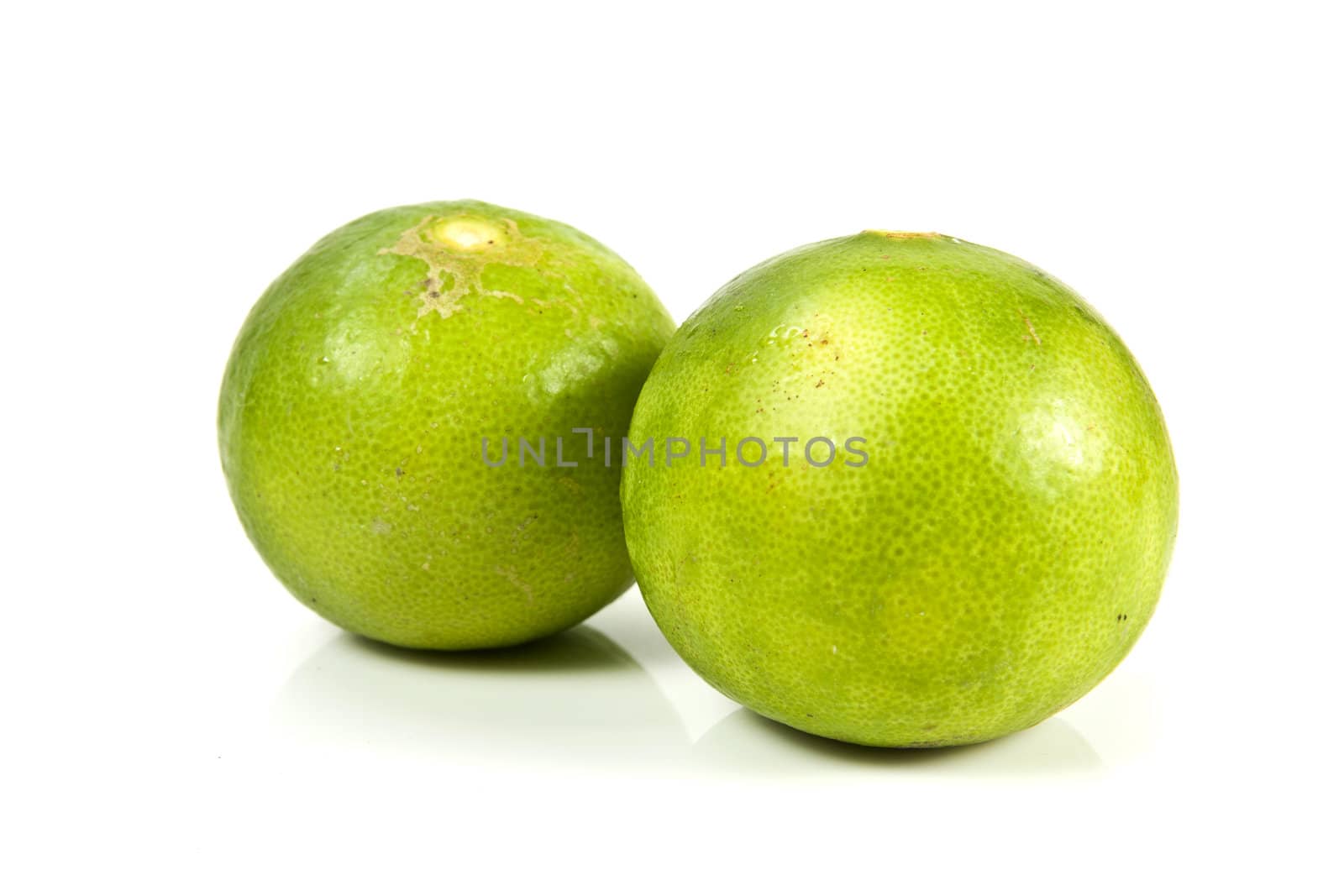 Group of fresh lime on the white background