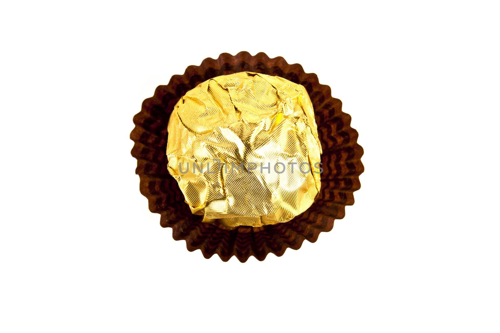 chocolate candy on white background