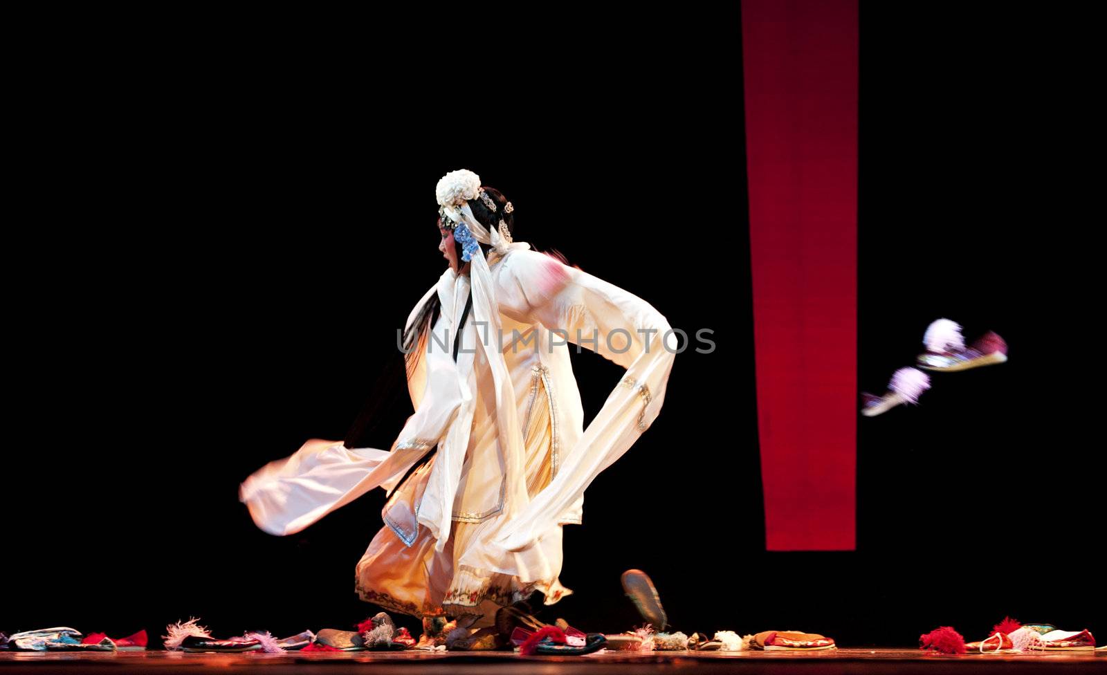 CHENGDU - SEPT 29: chinese famous opera artist Tian Mansha performs Concept opera Sigh on stage at JinSha theater Sept 29, 2011 in Chengdu, China.
