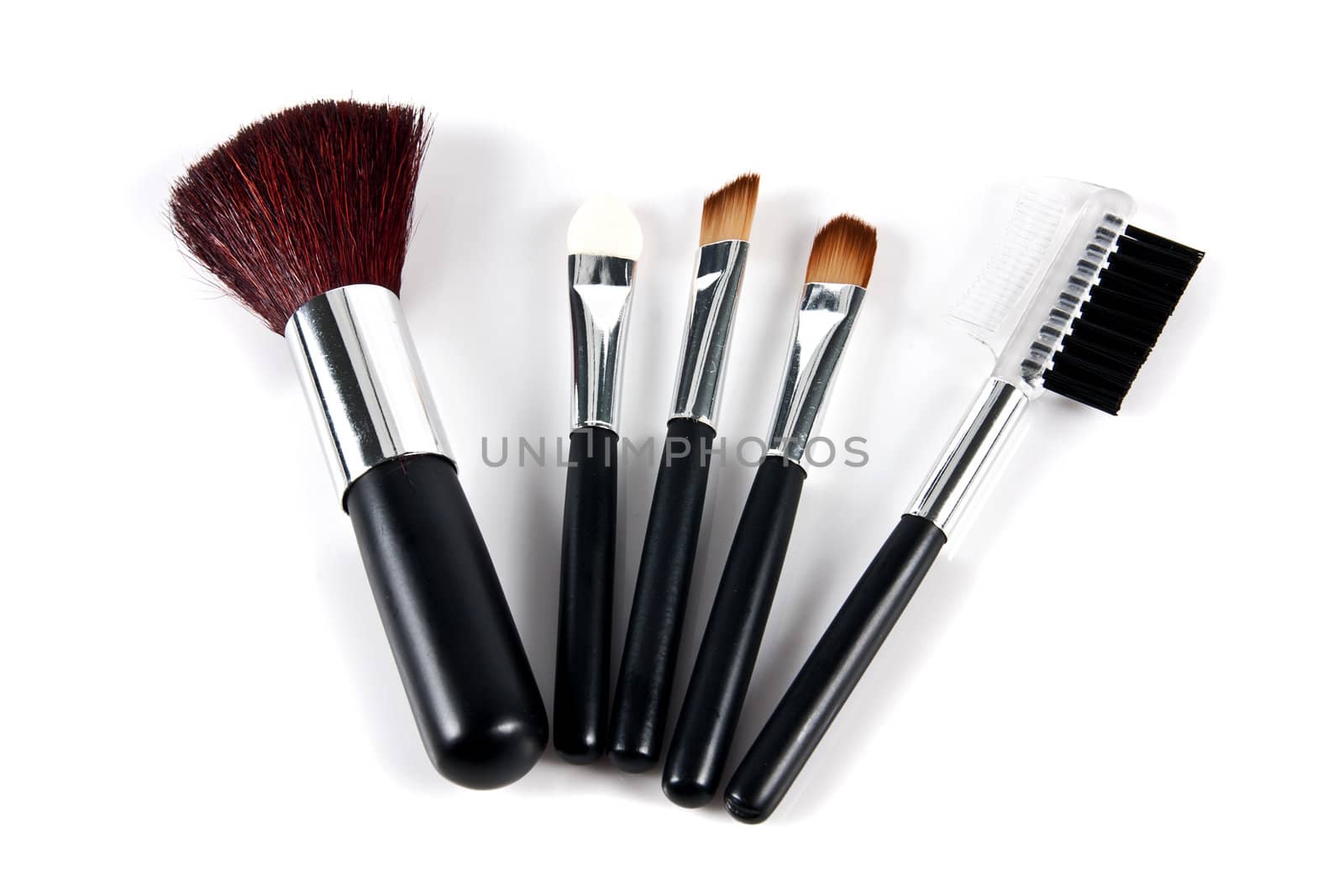 Cosmetic Brushes on white background