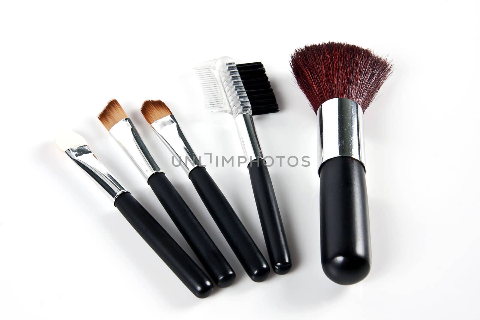 Cosmetic Brushes on white background