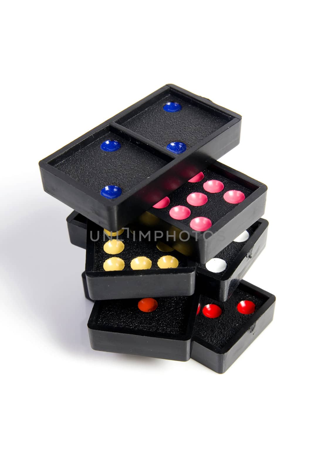 Stack of a dominoe with color points