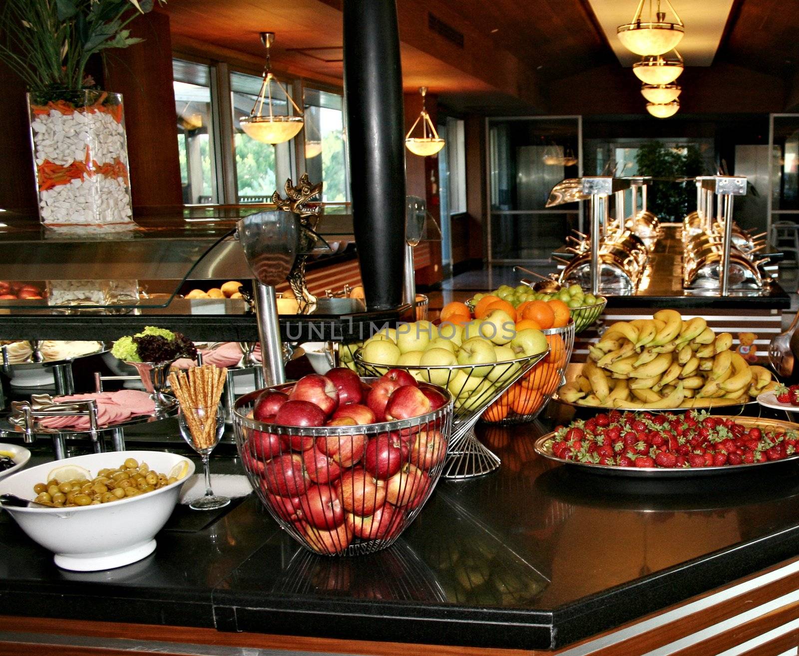 Catering food in the hotel close up