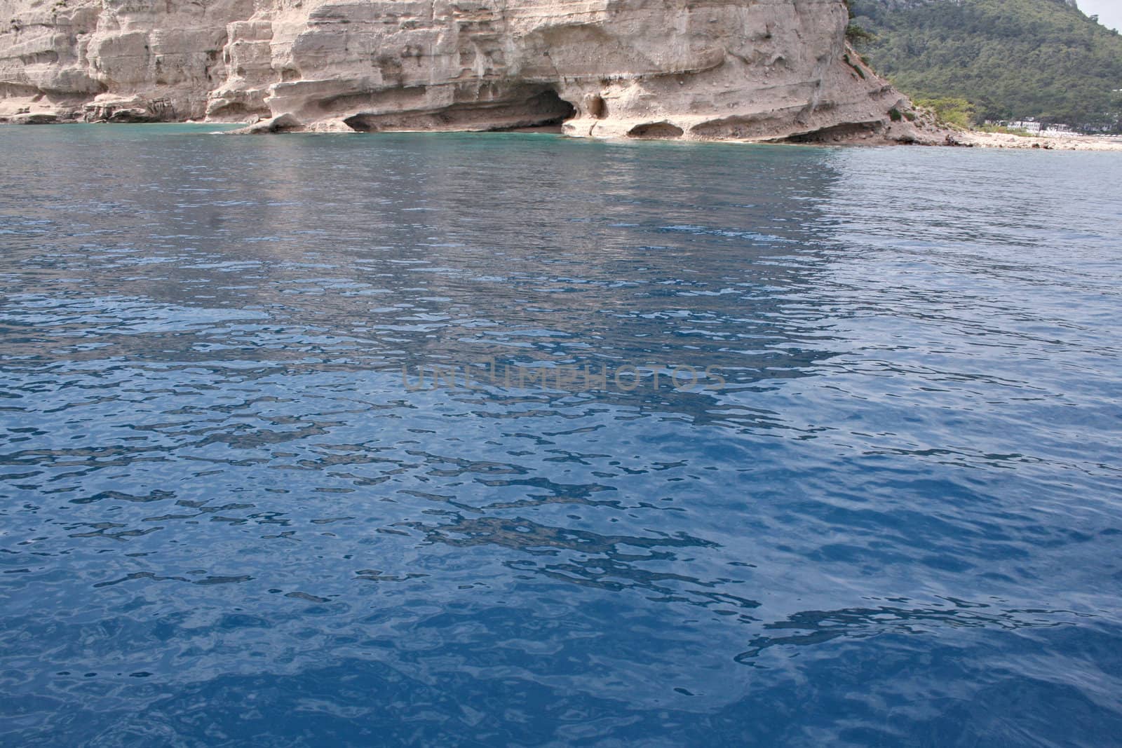 surface of water of sea close up