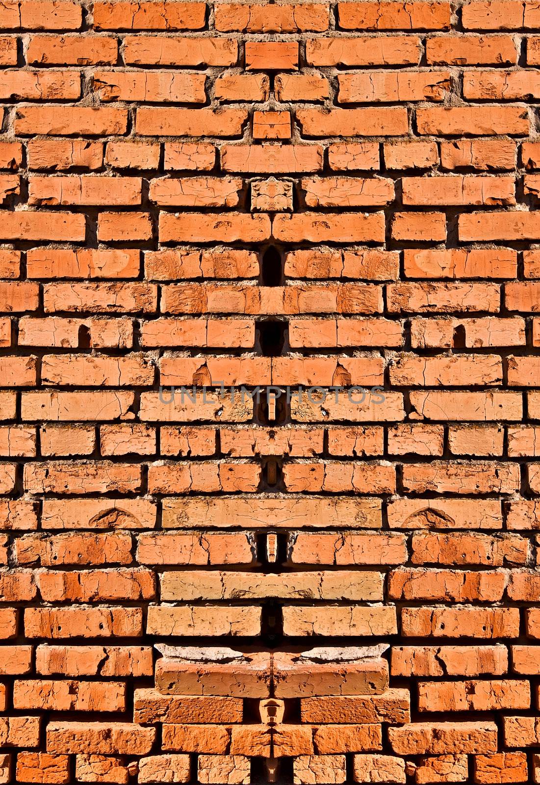 Brick wall with a crack by ozaiachin