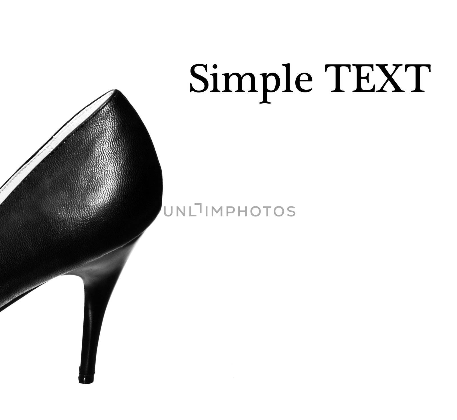 black female shoe on a white background