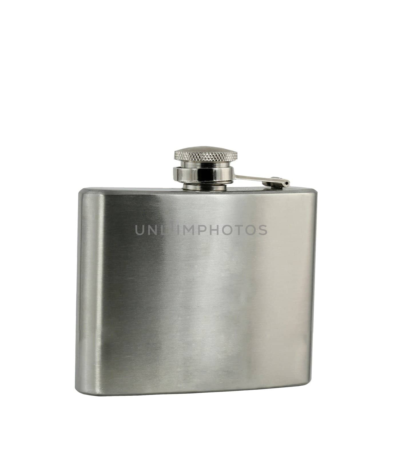 whiskey flask isolated