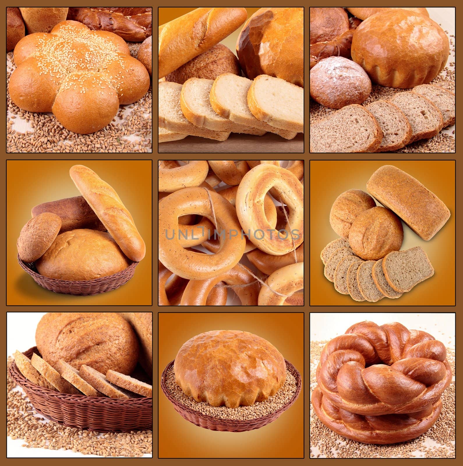 collage of assortment of baked bread