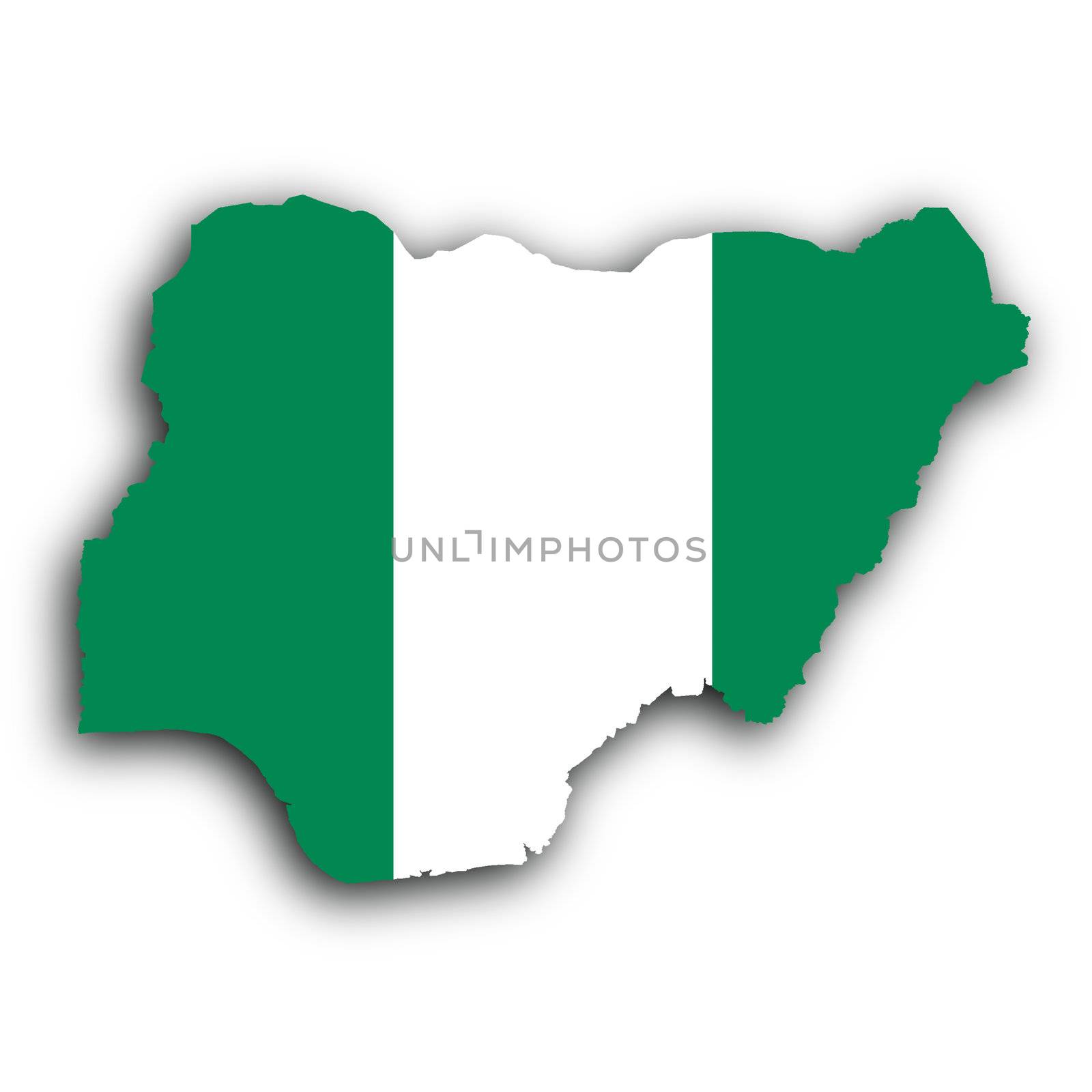 Nigeria map with the flag insid by michaklootwijk