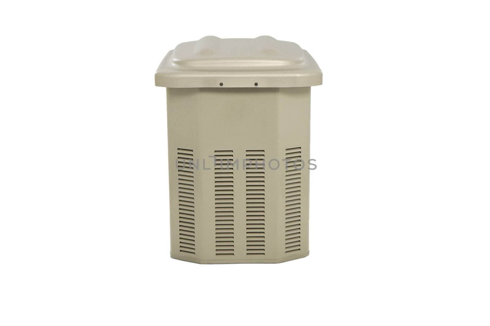 beige plastic trash on a white background