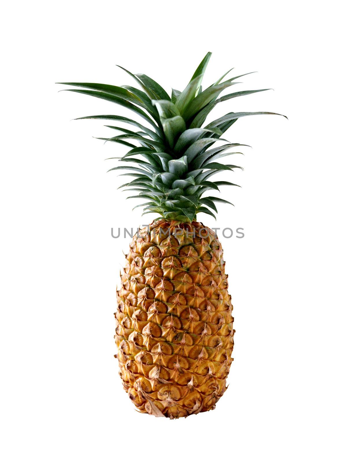 fresh ripe pineapple isolated on white background