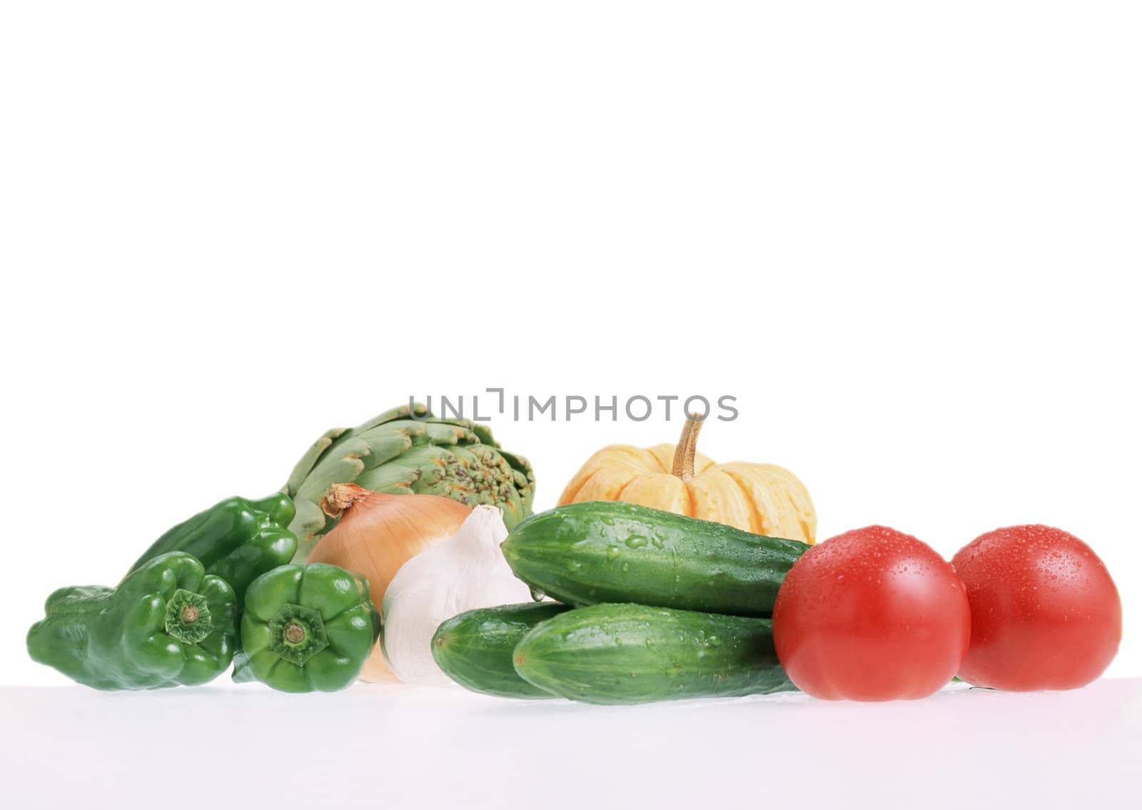 fresh vegetables isolated on a white background