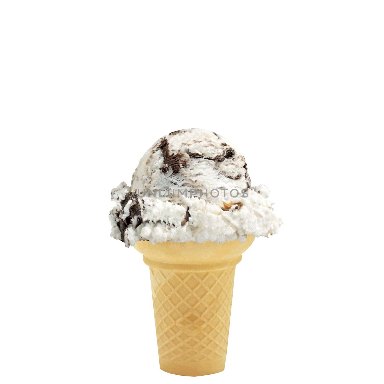ice cream in a sugar cone isolated on white by ozaiachin