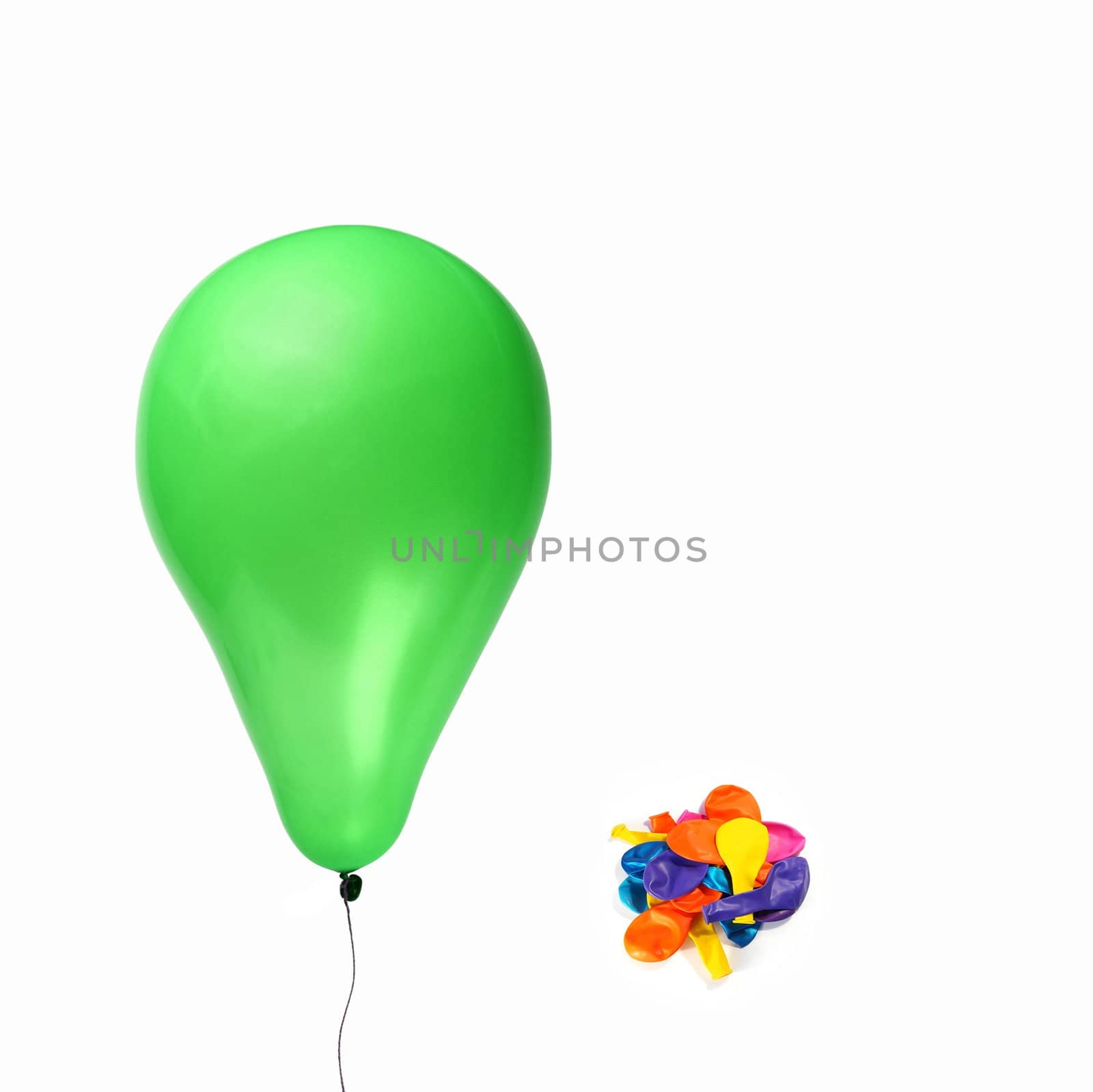 Inflatable balloon, photo on the white background