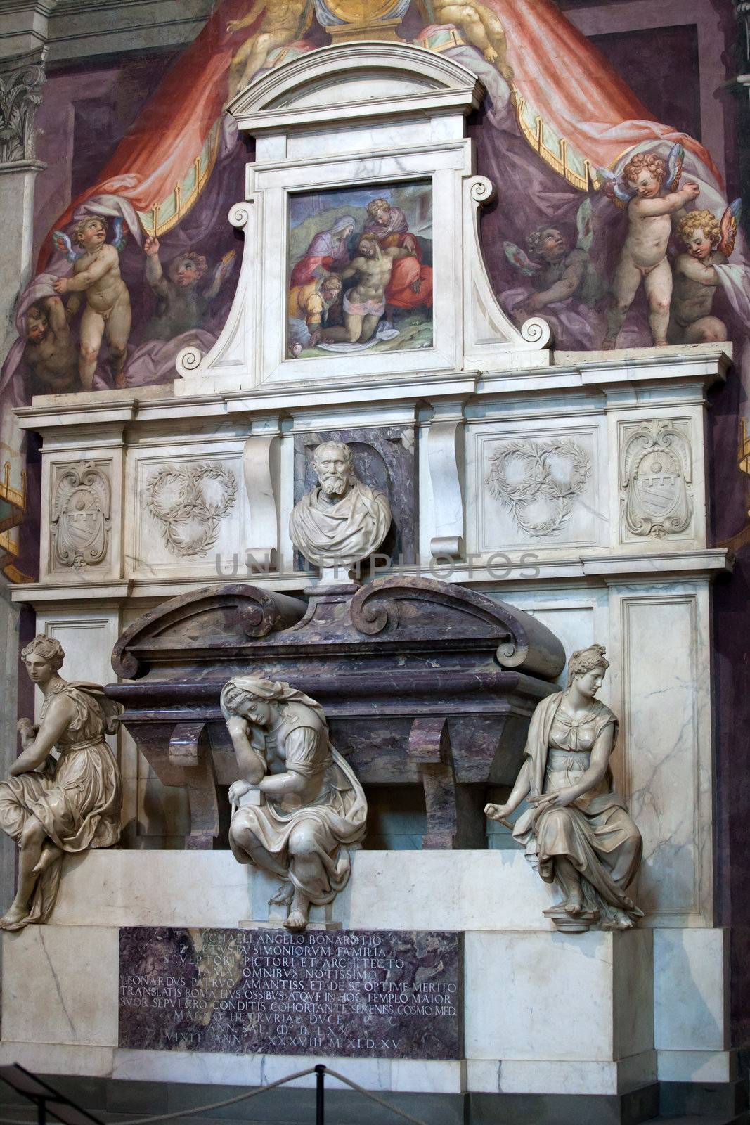 Florence - Santa Croce.Tomb of Michelangelo Buonarroti
