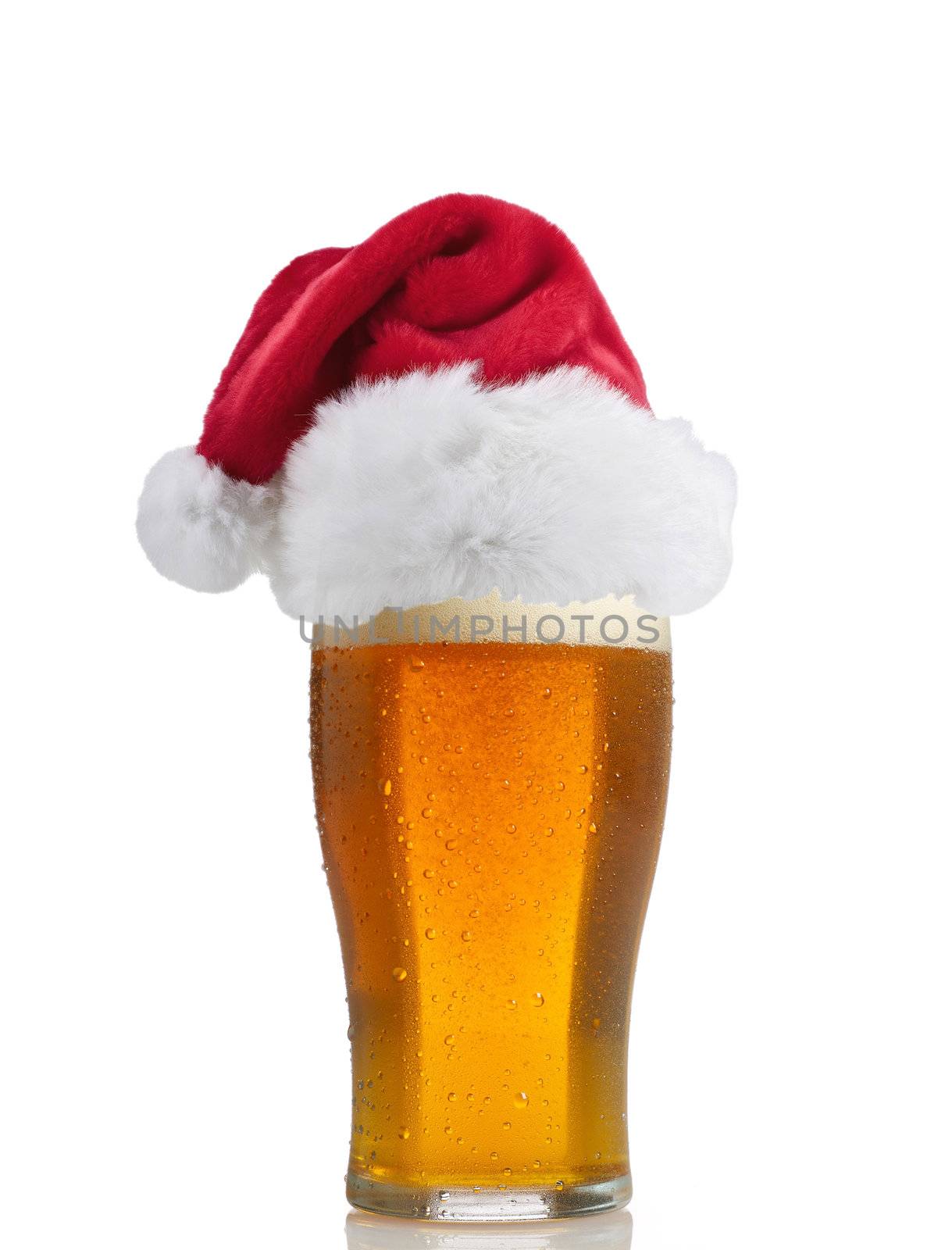 Santa Claus hat with beer