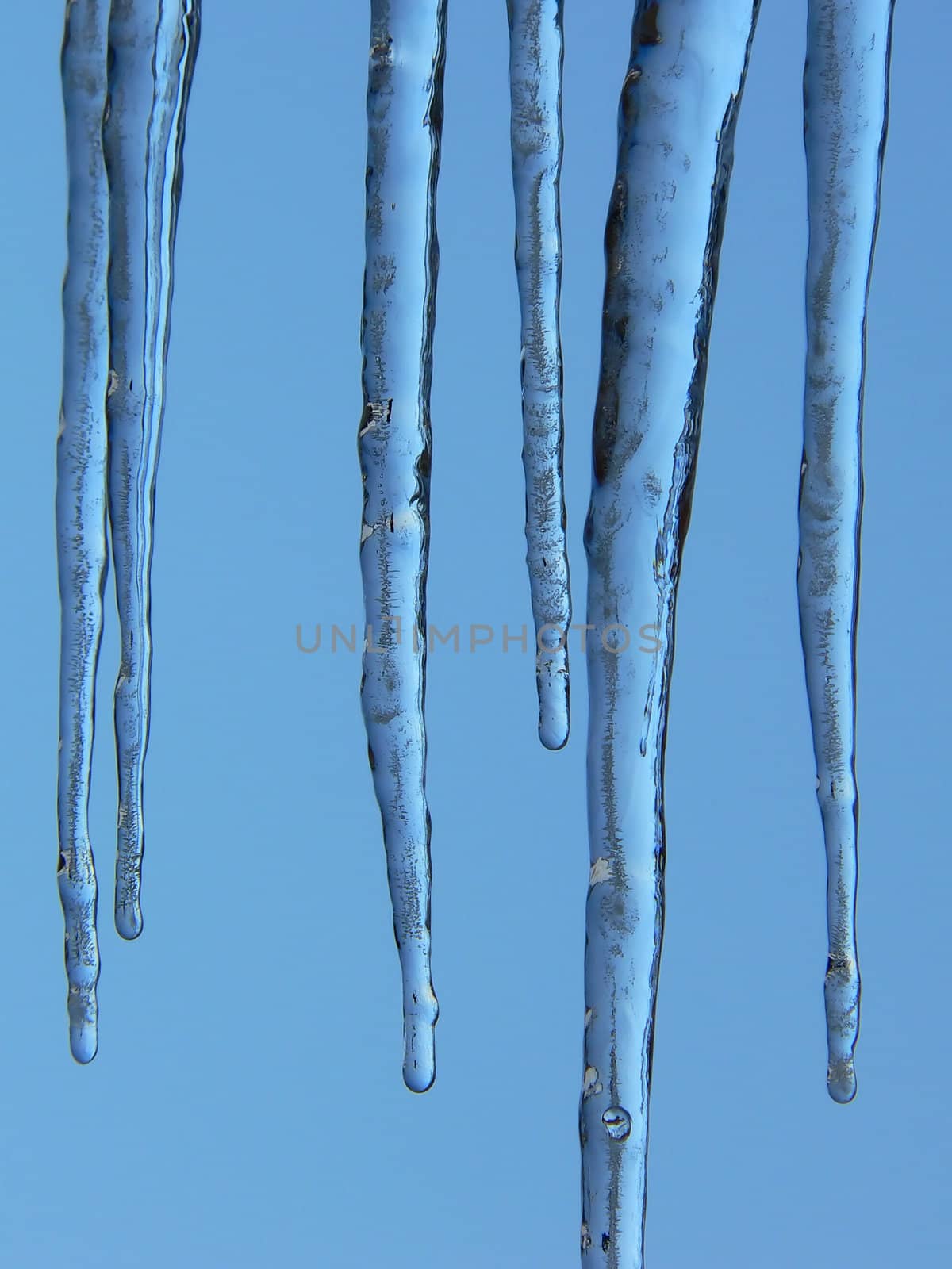 icicles on a blue background