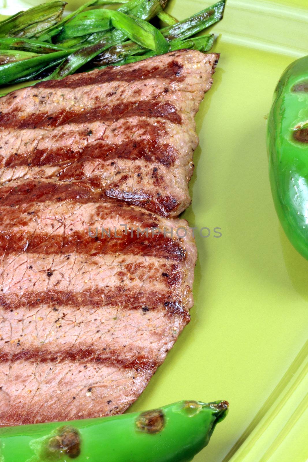mexican Juicy beef grilled to perfection thick and flavorful cut with hot peppers  