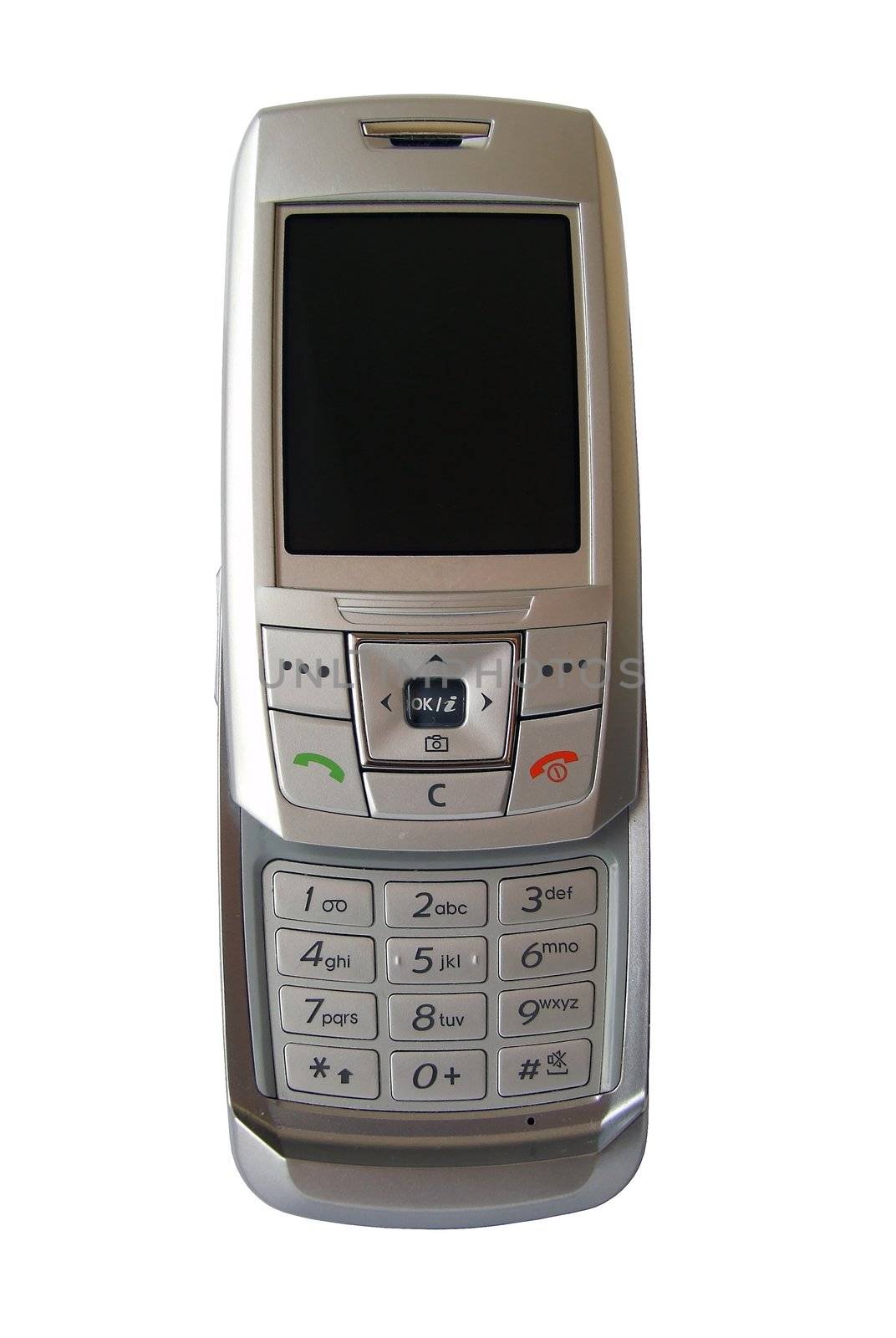front of mobilephone isolated, with clipping path
