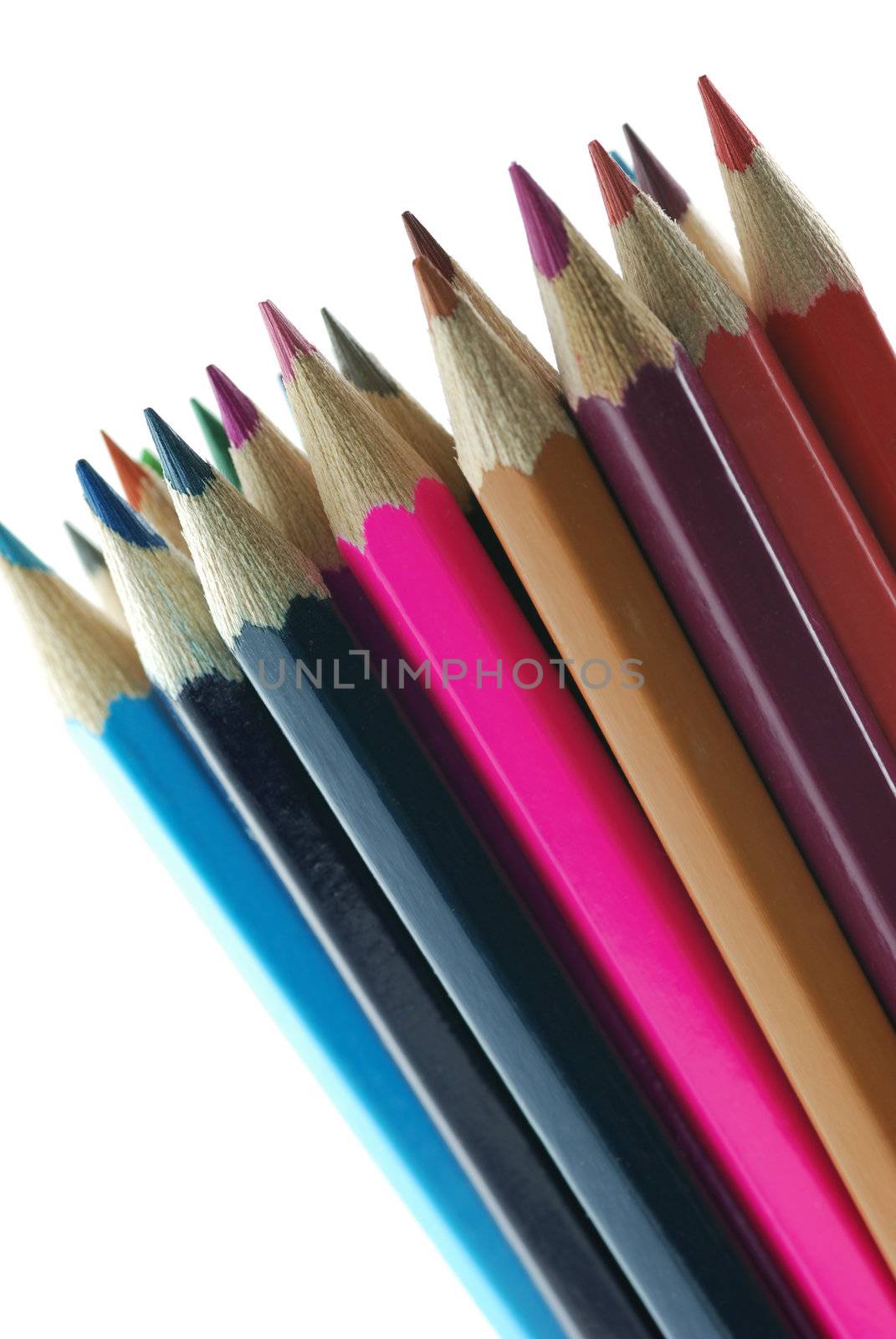 background color pencils. It is isolated on a white background