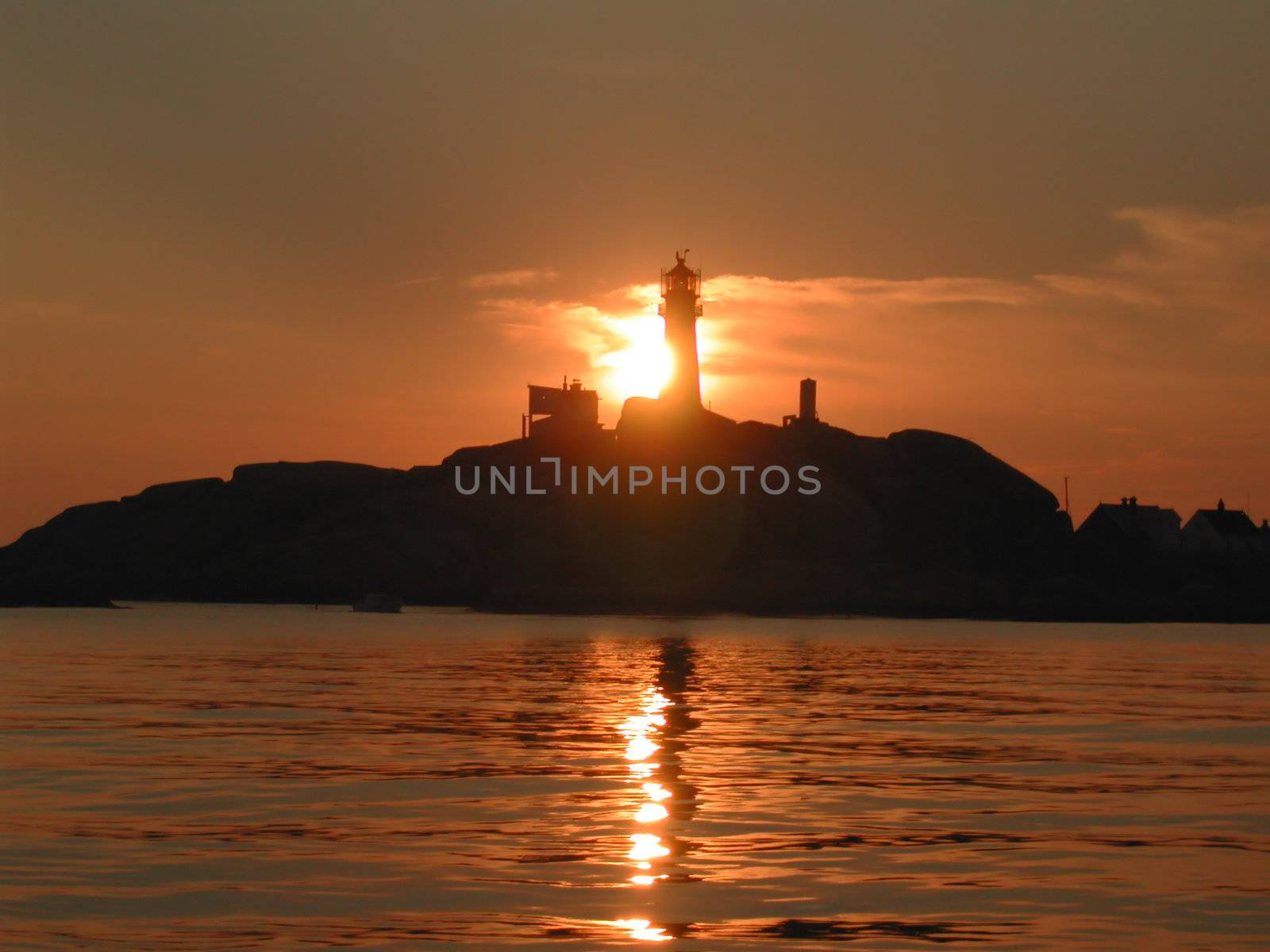 Svenner Lighthouse Station stands on an island off Larvik. The cast iron lighthouse tower from 1900 is 18,7m tall. Norway.