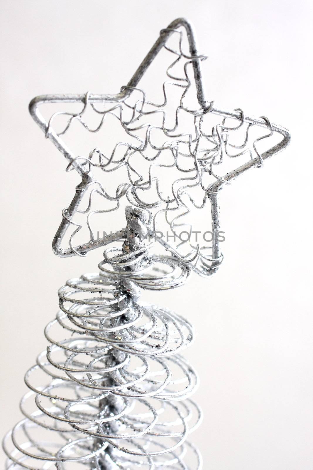 Metallic Christmas Star on white background