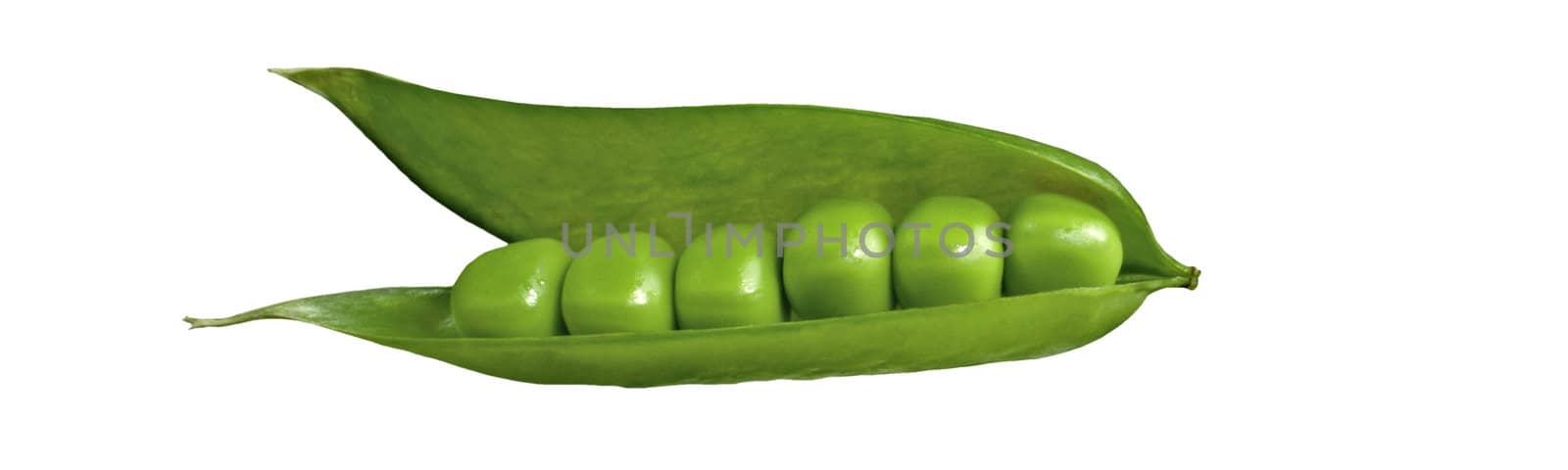 fresh green peas isolated on a white background by ozaiachin
