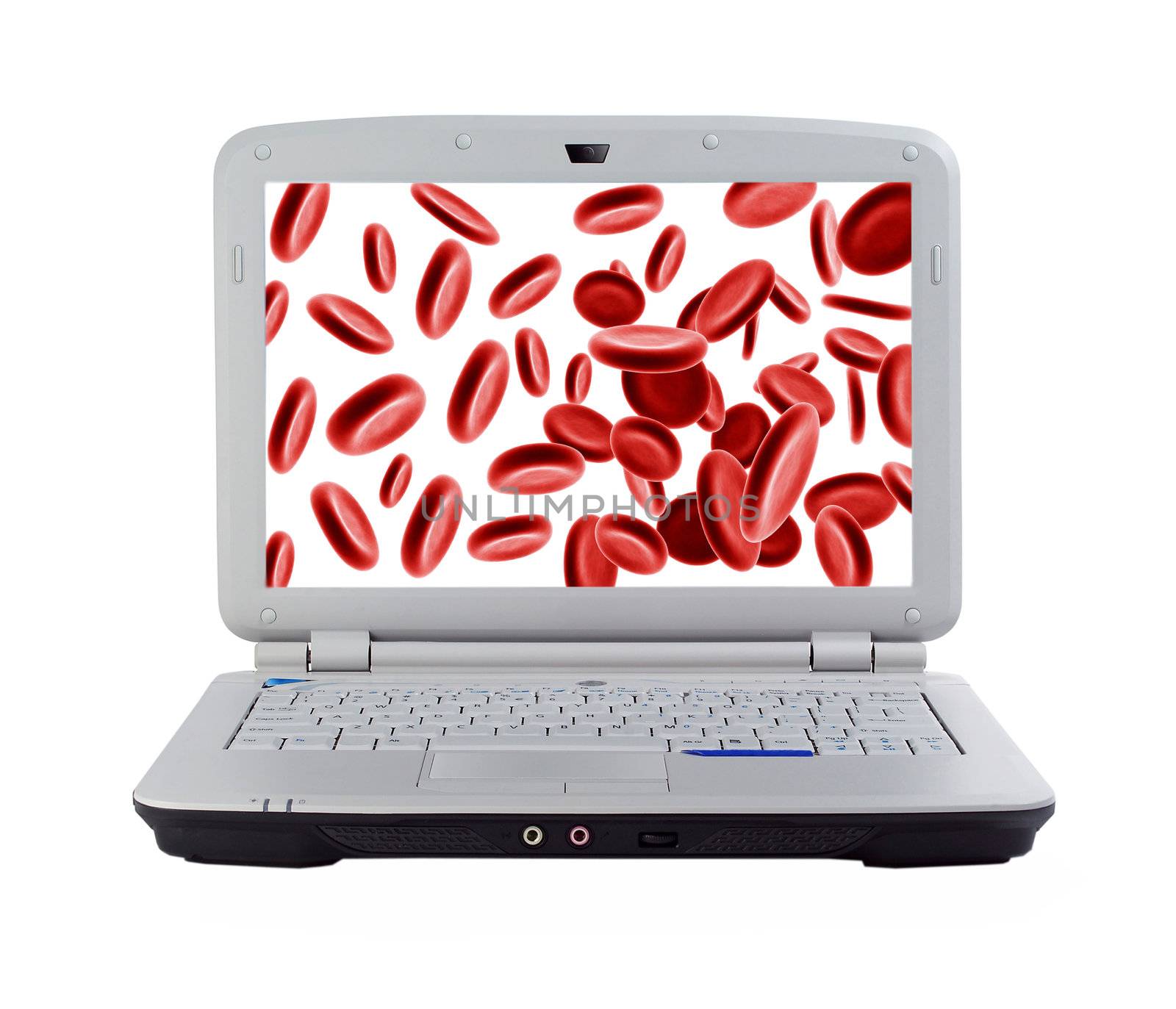 blood cells in laptop