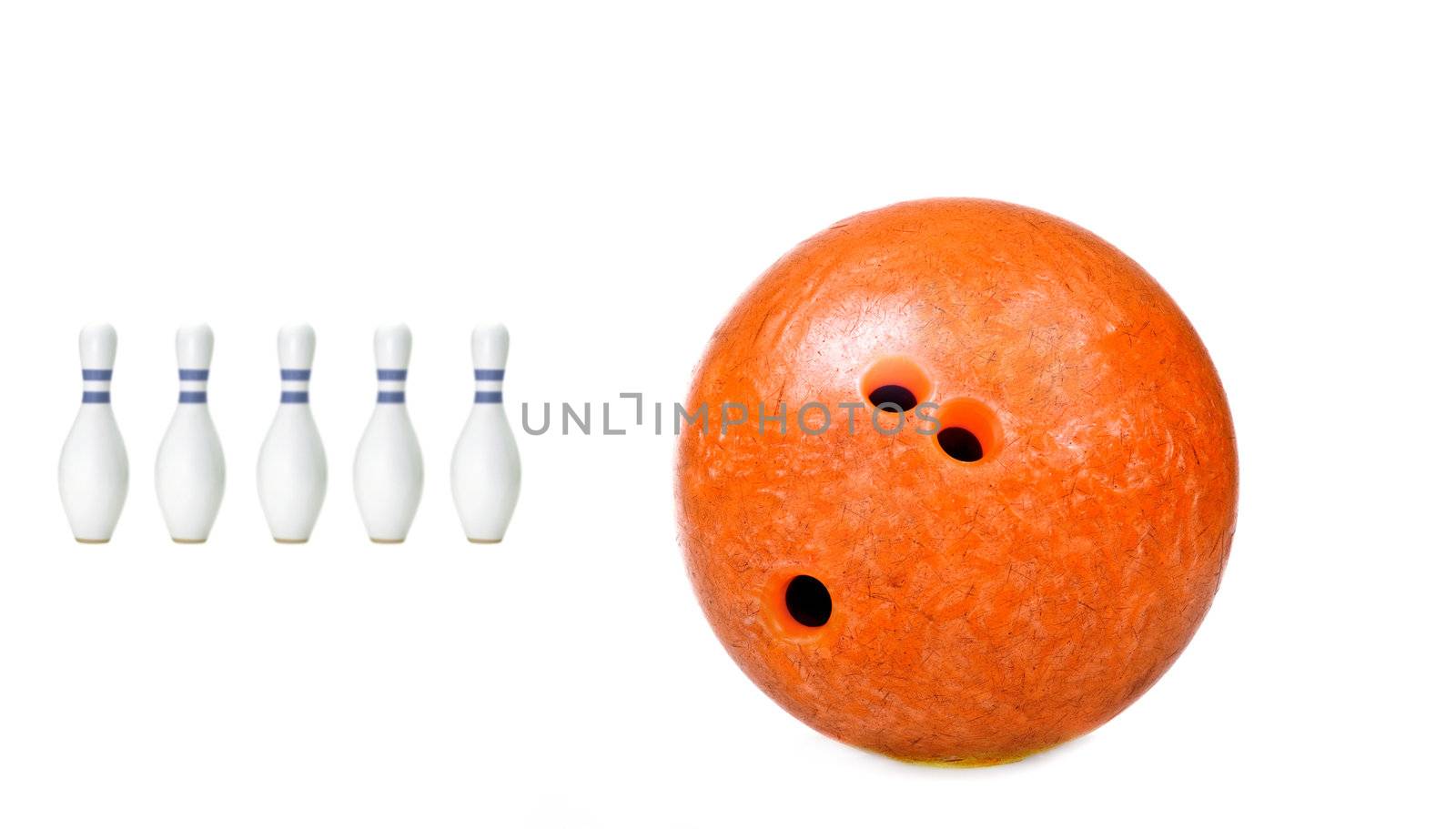 bowling on a white