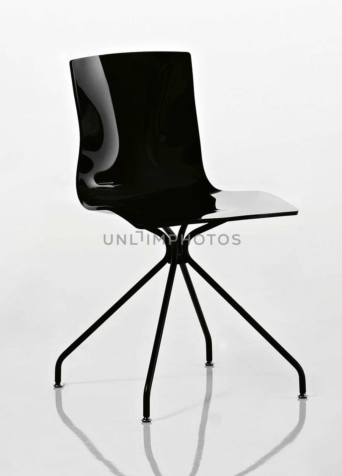 black modern chair isolated on white background