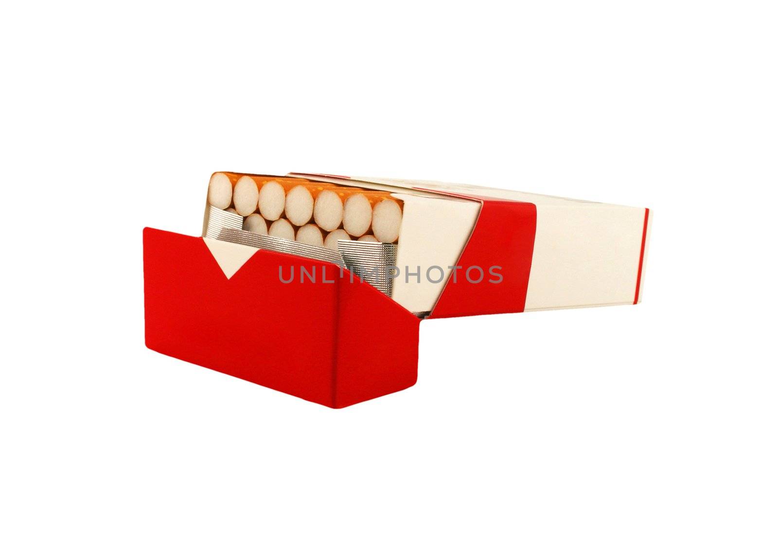 A Isolated Pack of Cigarettes on a white background