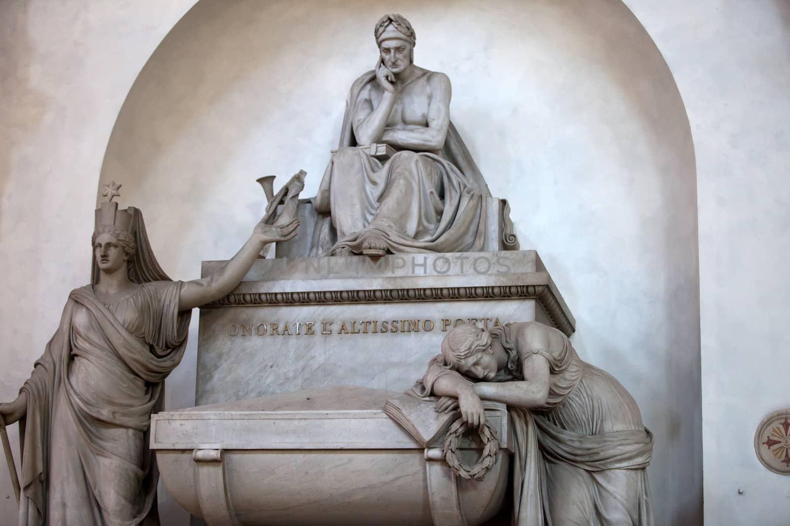 Florence - Santa Croce.Tomb of Dante Alighieri 