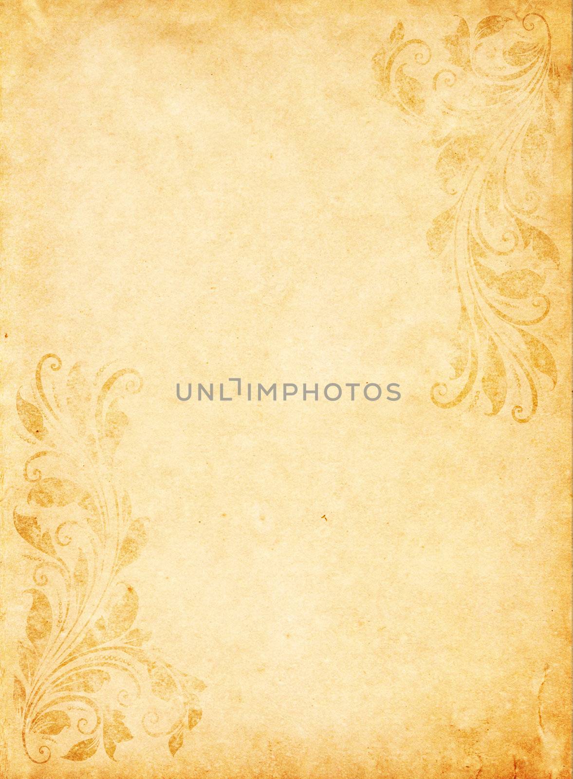 old grunge paper background with vintage victorian style by nuchylee