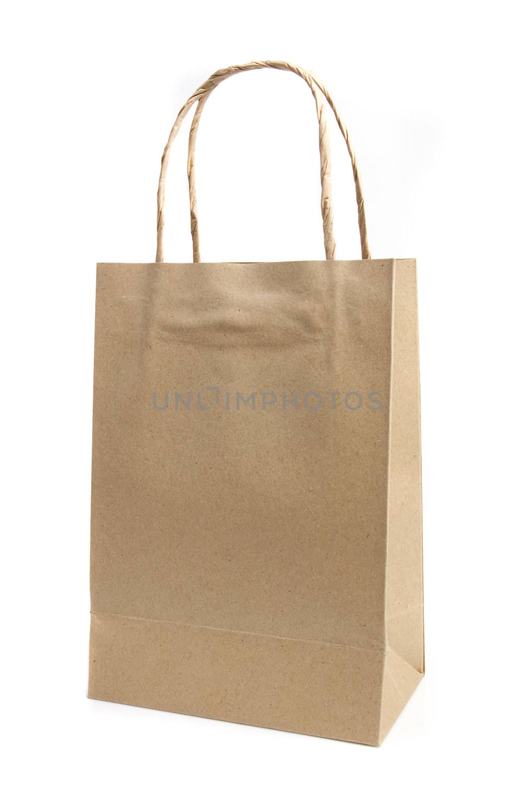 Recycle brown paper bag on white isolated
