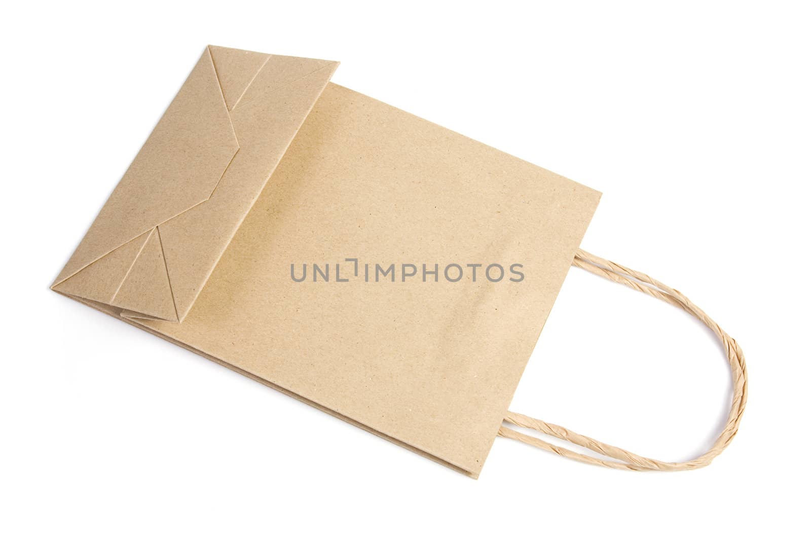 Recycle brown paper bag on white isolated