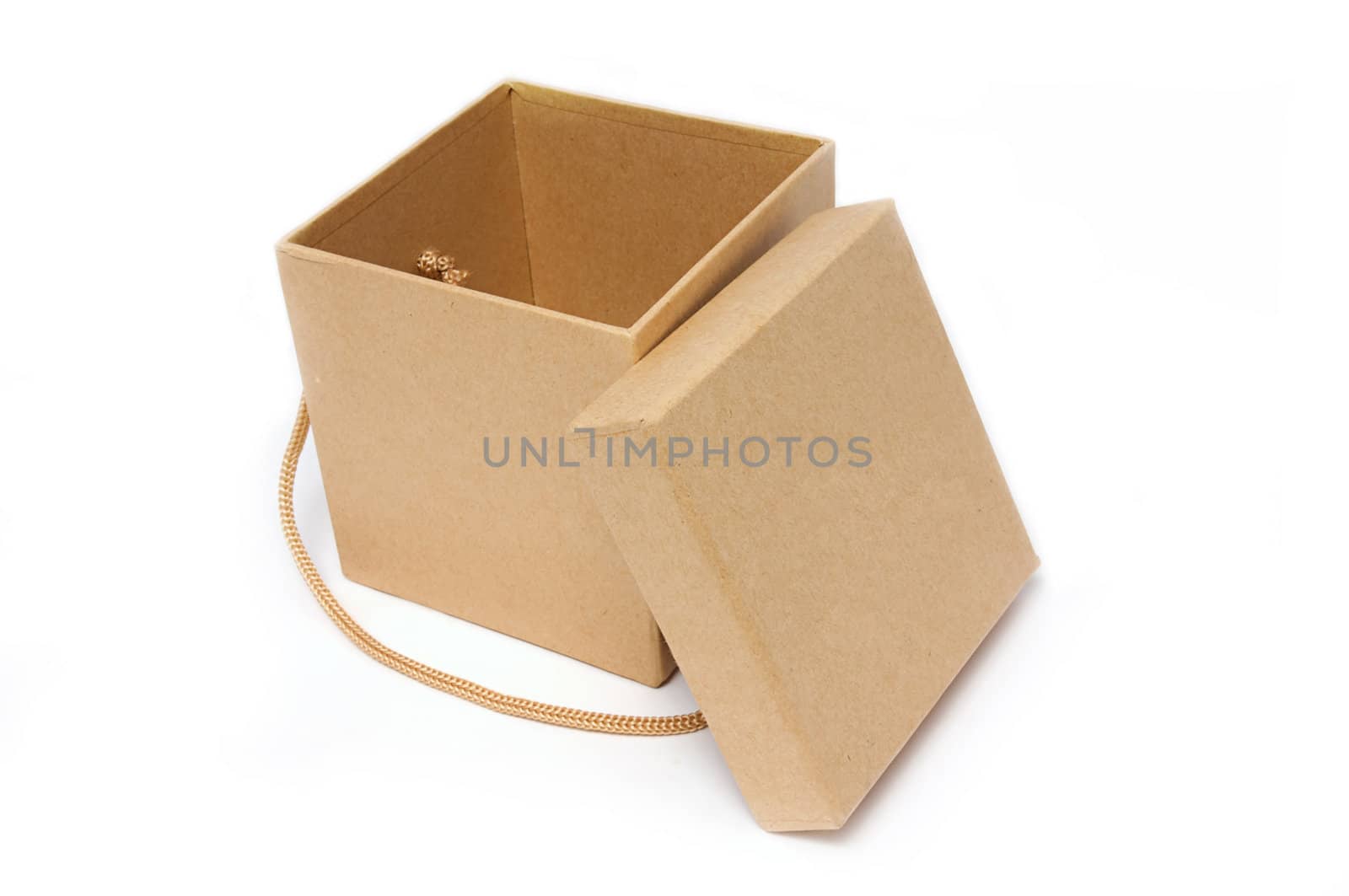 Open craft box on isolated white background