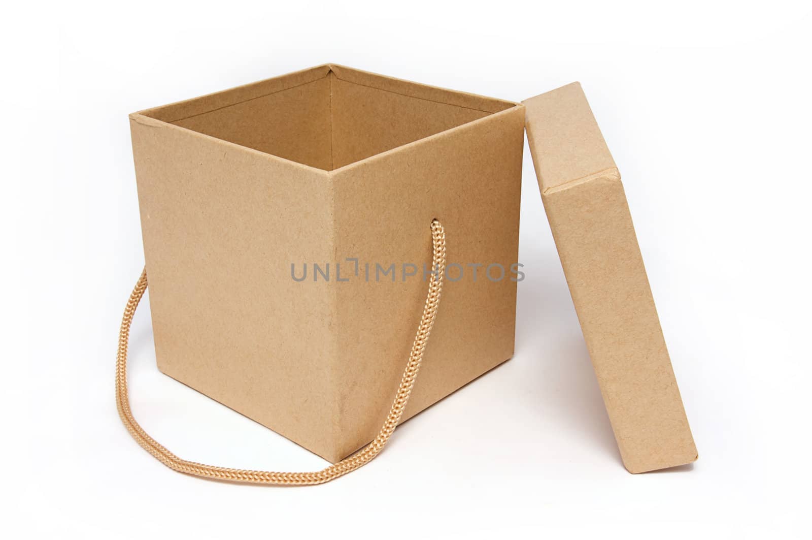 Craft present paper box on isolated white