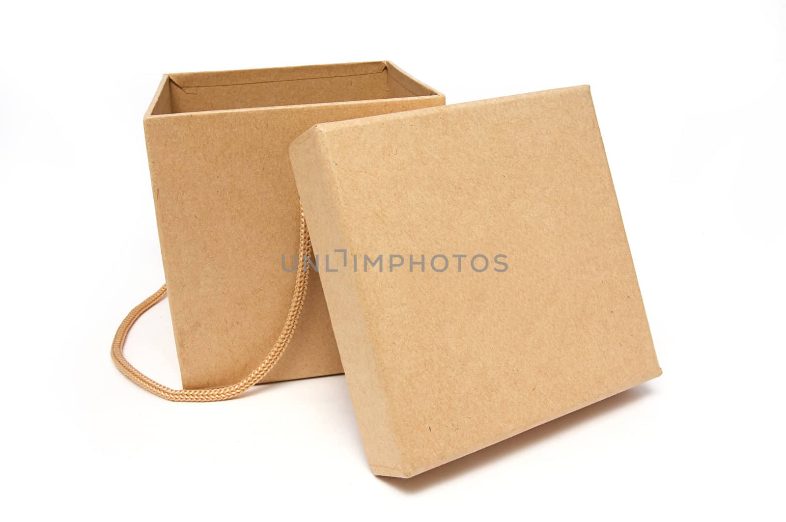 Craft present paper box on isolated white