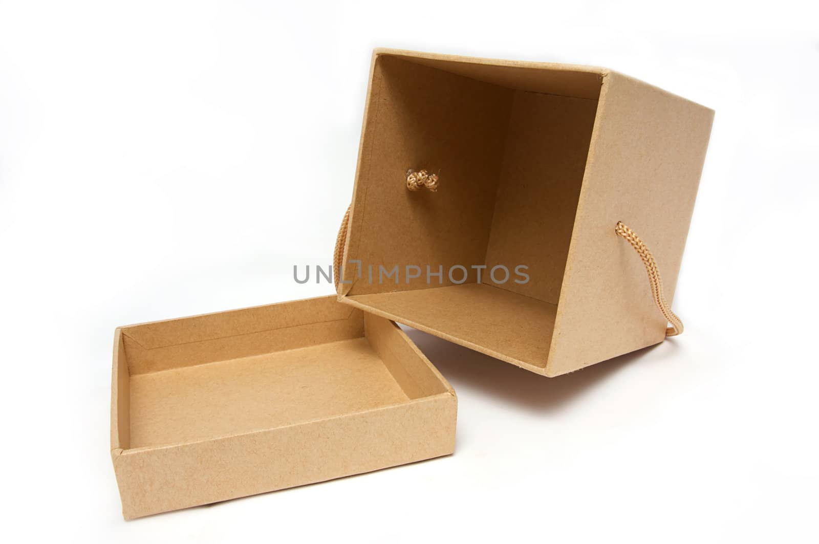 Craft present paper box on isolated white