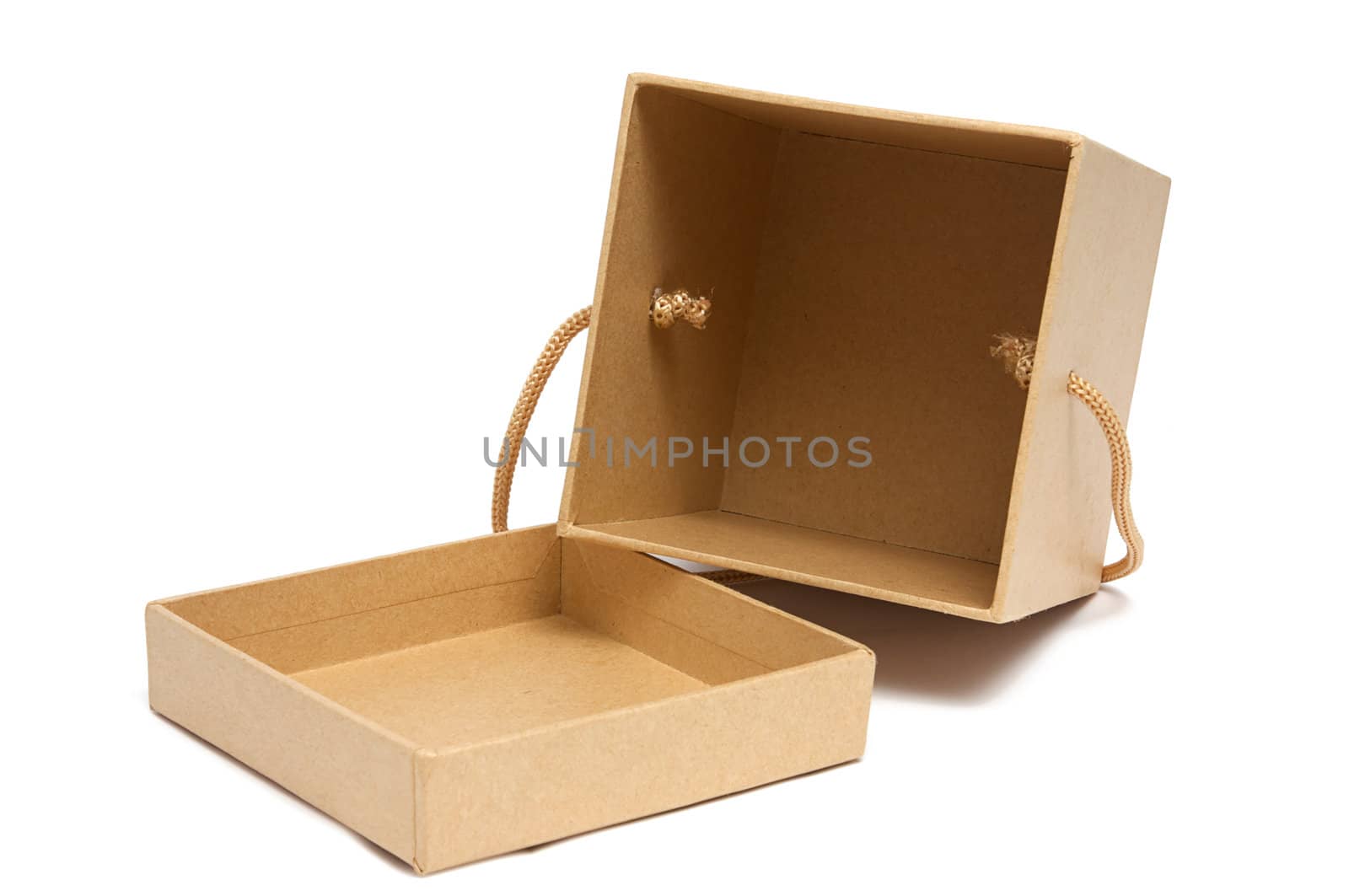 Craft present paper box on isolated white