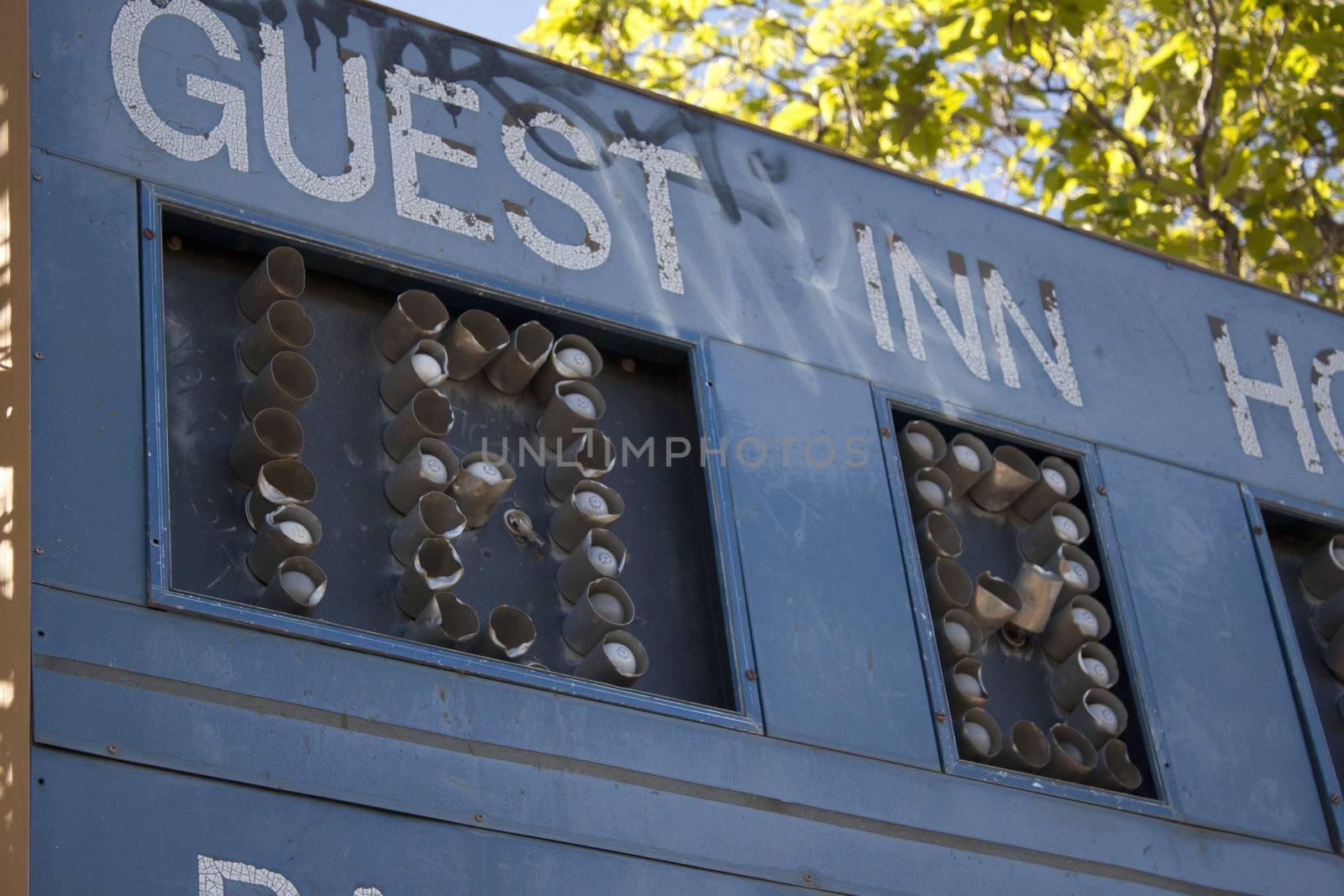 Baseball Scoreboard old vintage run down abandoned