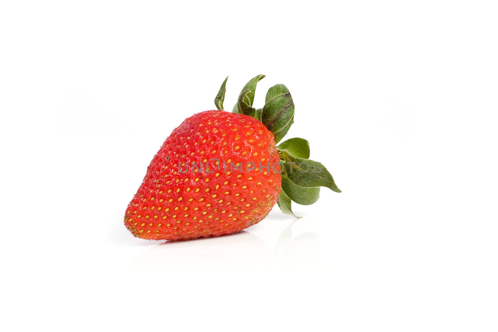 Fresh strawberries on clear white endless background 