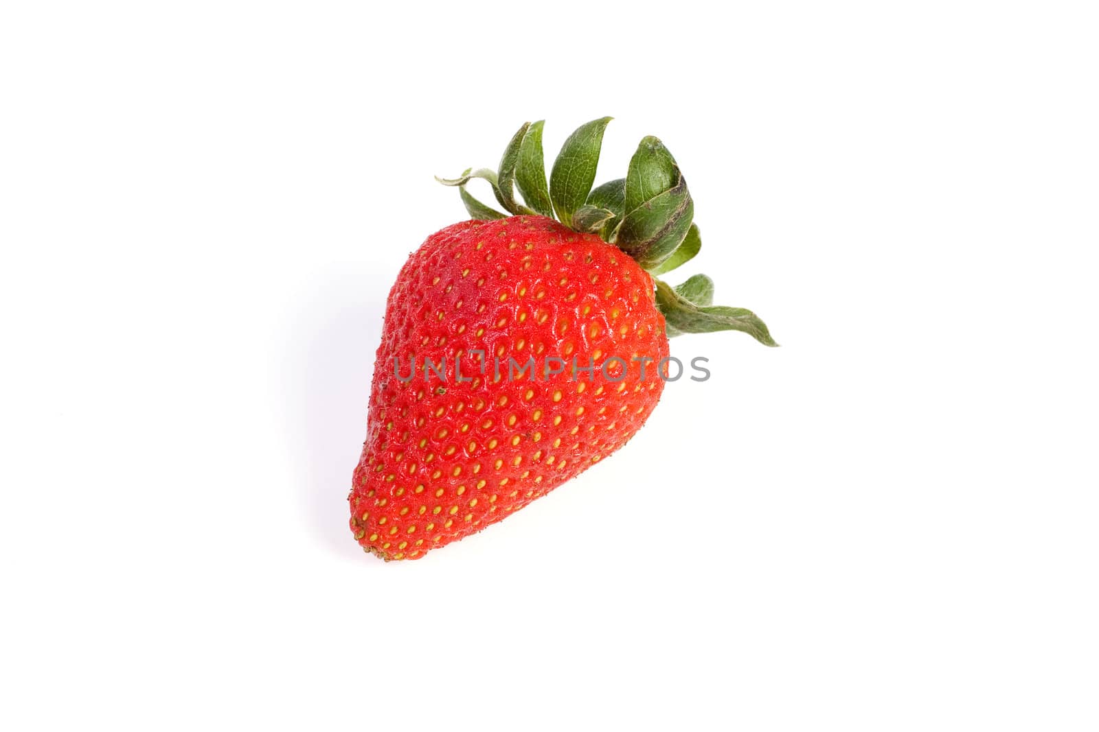 Fresh strawberries on clear white endless background