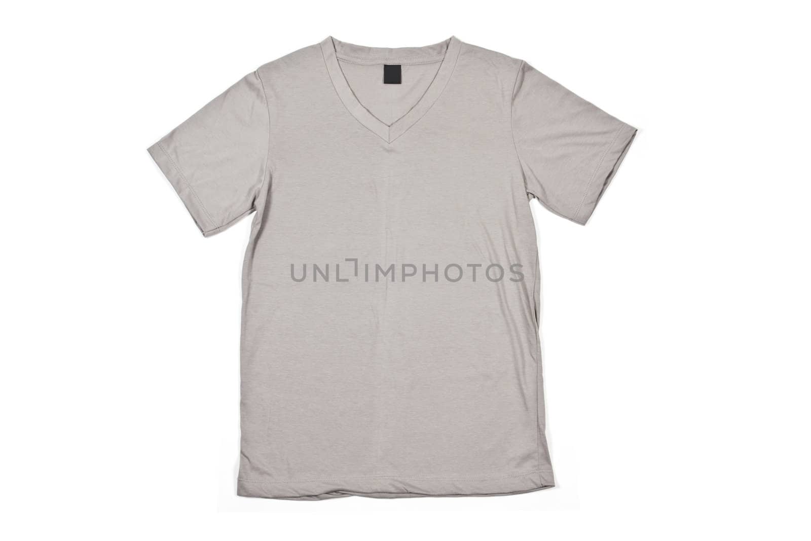 A blank gray tee shirt isolated on a white background