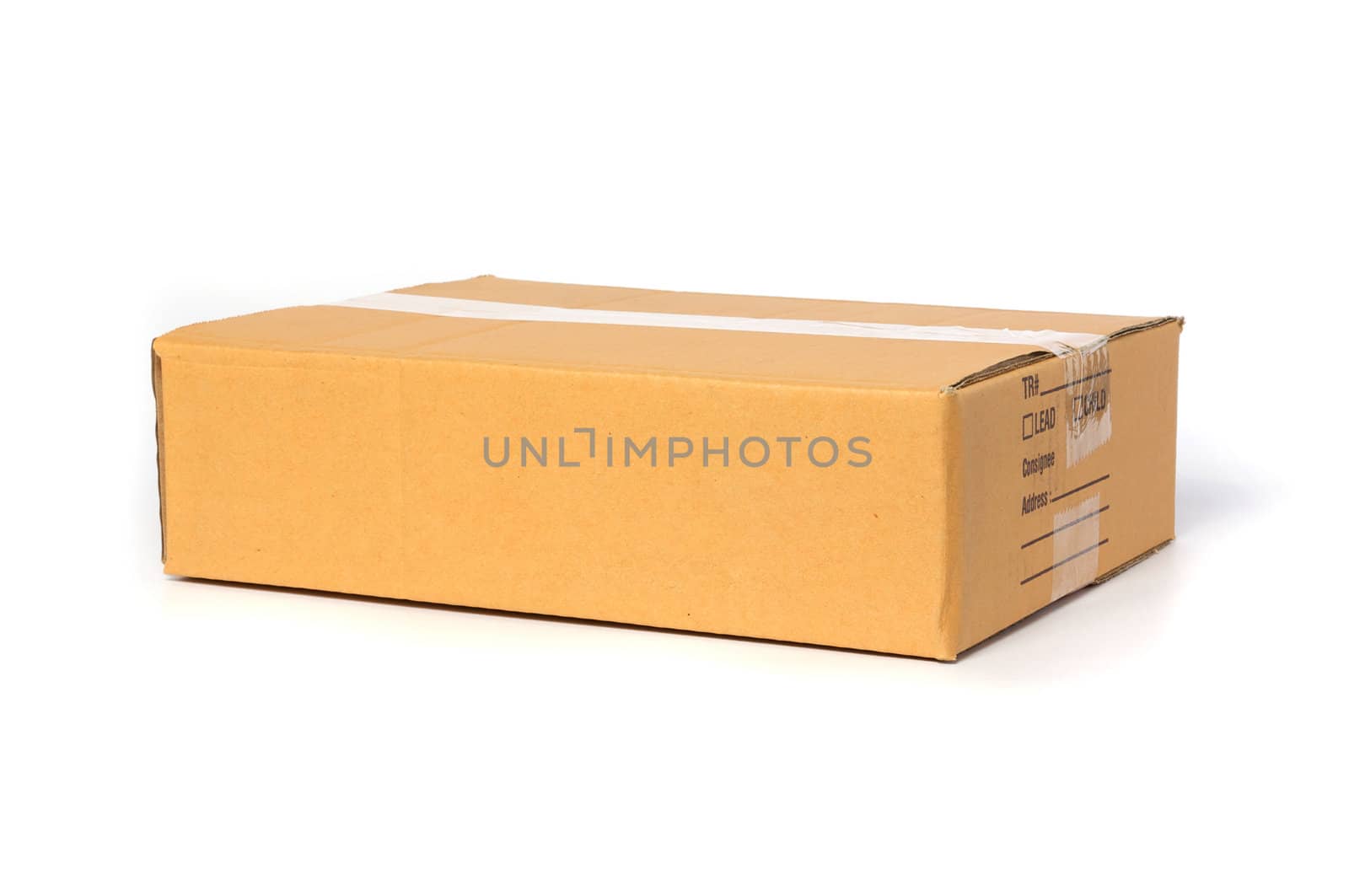 Cardboard box isolated on white background by posterize