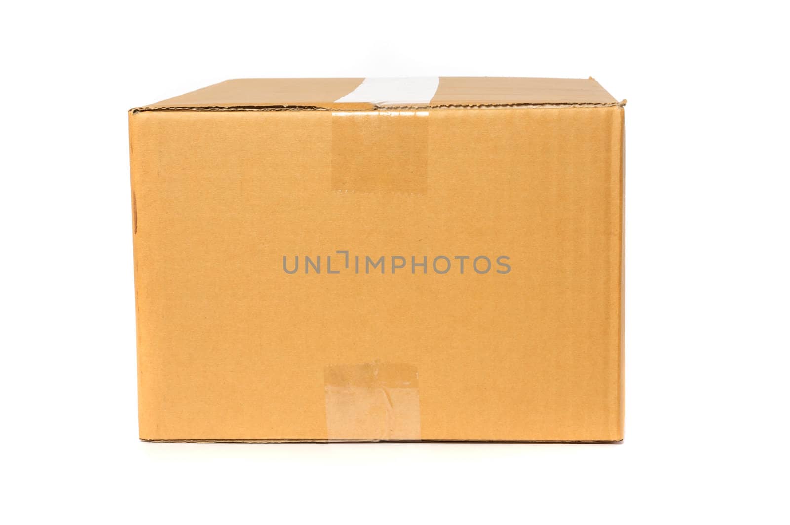 Cardboard box isolated on white background by posterize