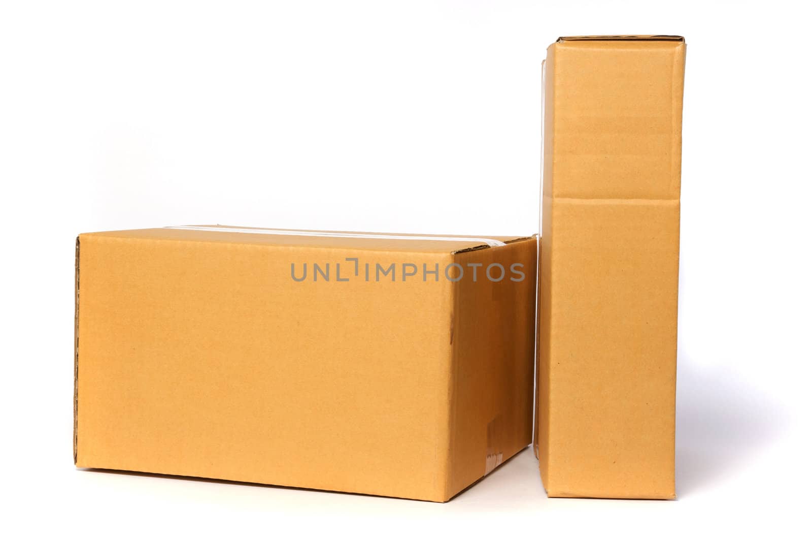 Cardboard box isolated on white background by posterize