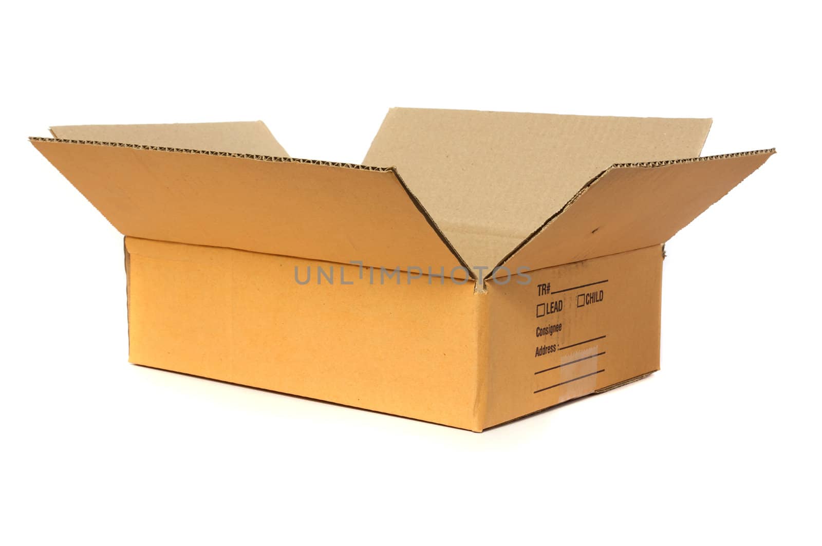 Cardboard box isolated on white background by posterize